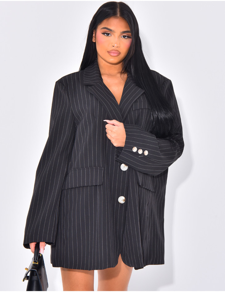 Blazer à fines rayures