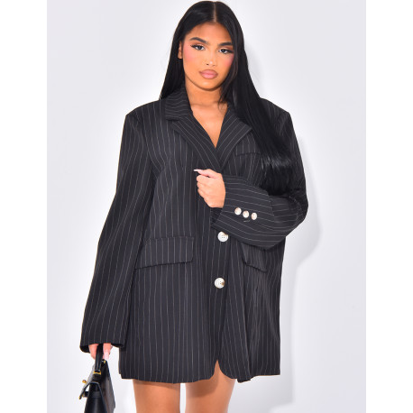 Blazer à fines rayures