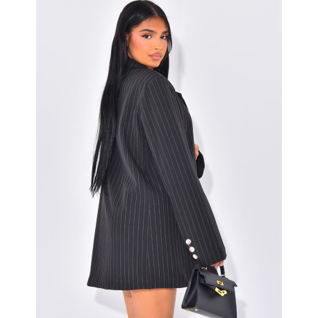 Blazer à fines rayures
