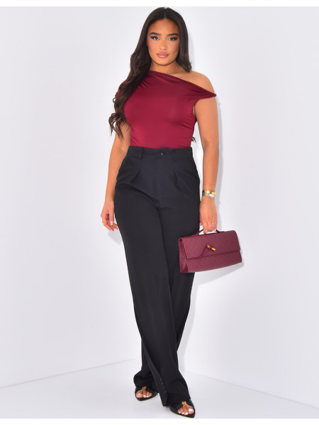 Body asymétrique à bretelle torsadée