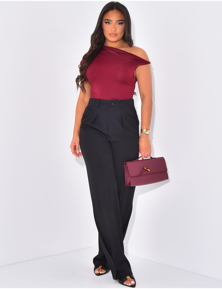 Body asymétrique à bretelle torsadée