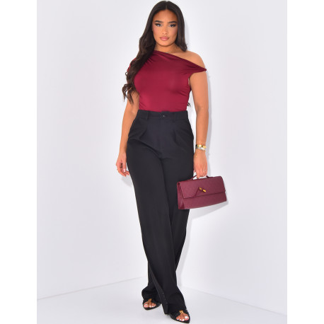 Body asymétrique à bretelle torsadée