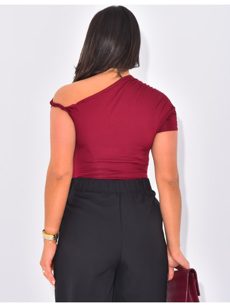 Body asymétrique à bretelle torsadée