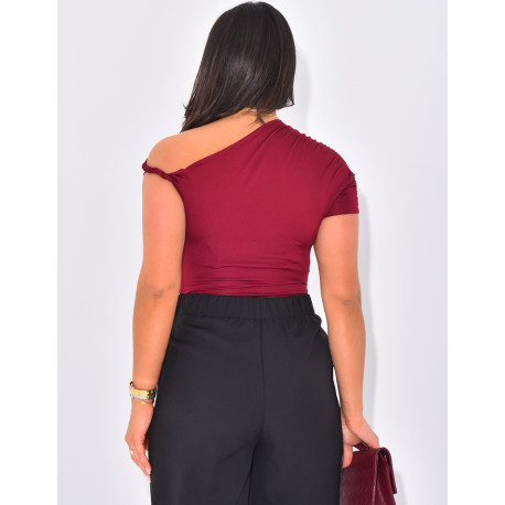 Body asymétrique à bretelle torsadée