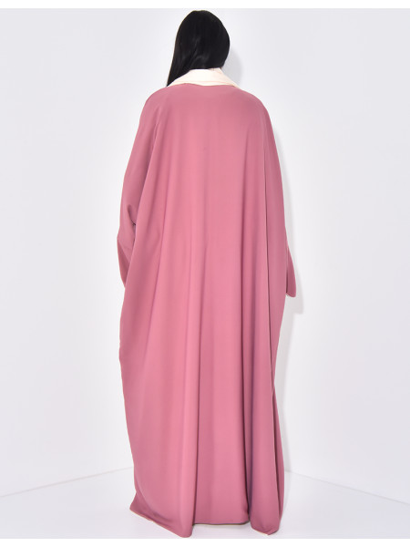 Set aus Schal und Kimono aus reversiblem Satin.