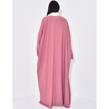 Set aus Schal und Kimono aus reversiblem Satin.