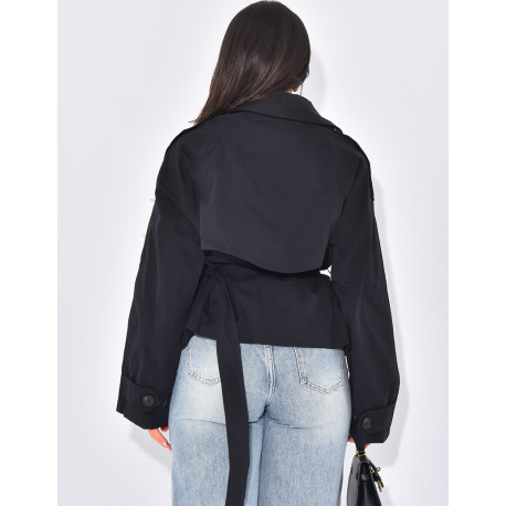 Trench court à nouer à la taille