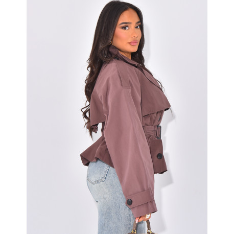 Trench court à nouer à la taille