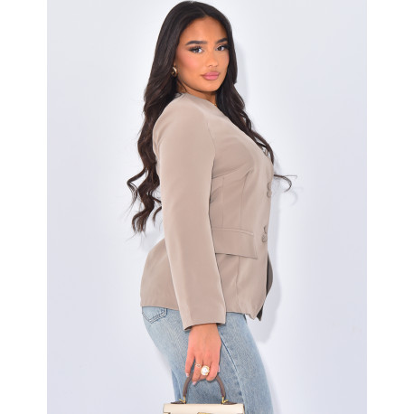 Veste de blazer à boutonnière asymétrique