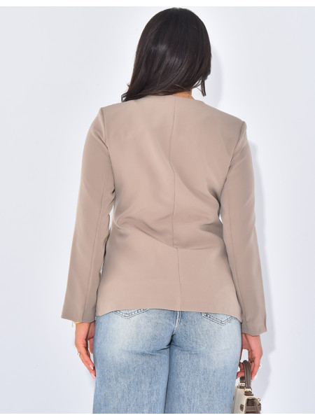 Veste de blazer à boutonnière asymétrique