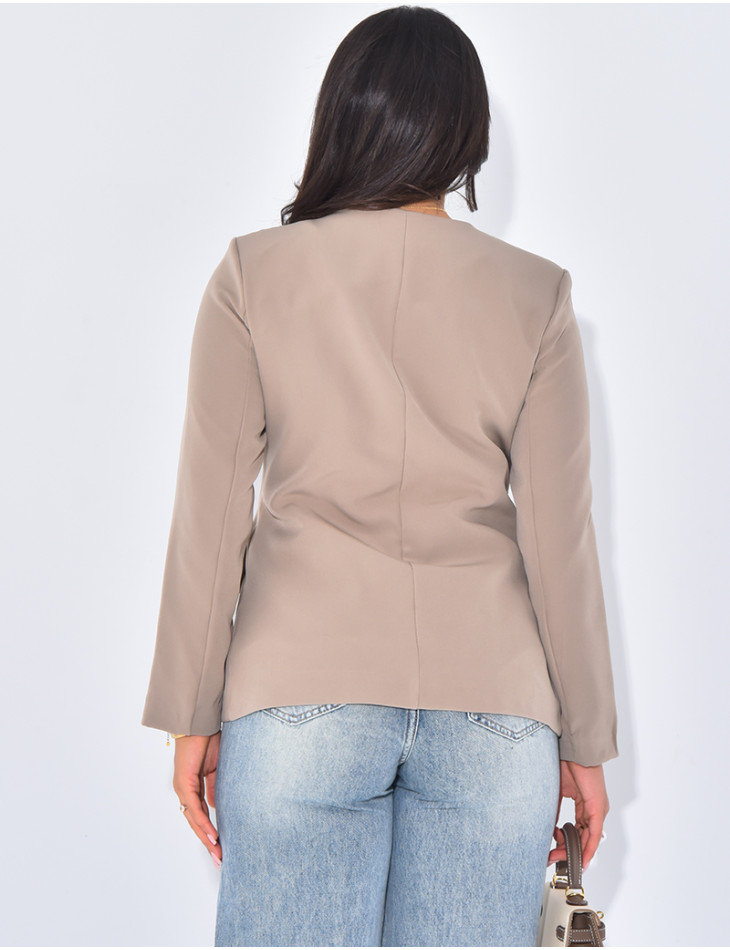 Veste de blazer à boutonnière asymétrique