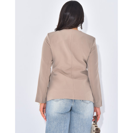 Veste de blazer à boutonnière asymétrique