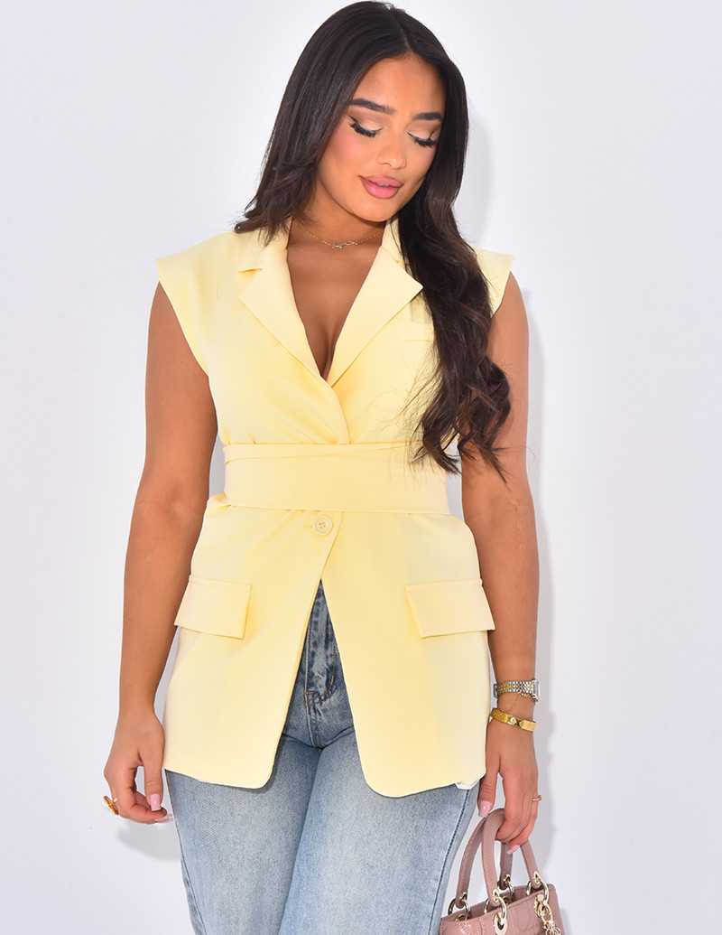 Blazer sans manche à nouer...