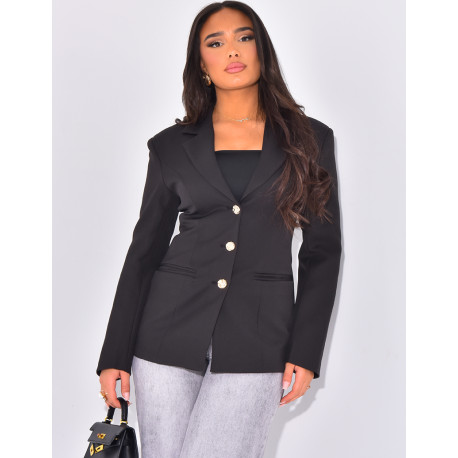 Veste de blazer à boutons dorés