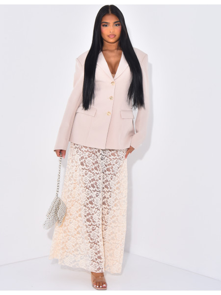 Veste de blazer cintrée à boutons dorés