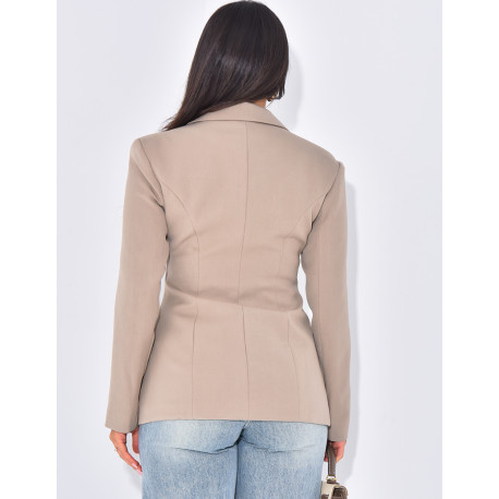 Veste blazer cintrée avec boutons dorés