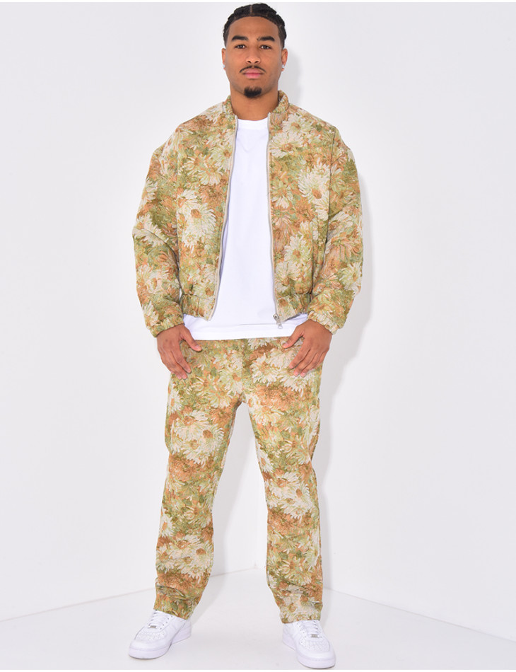 Ensemble à fleurs texturé