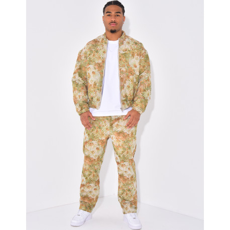 Ensemble à fleurs texturé