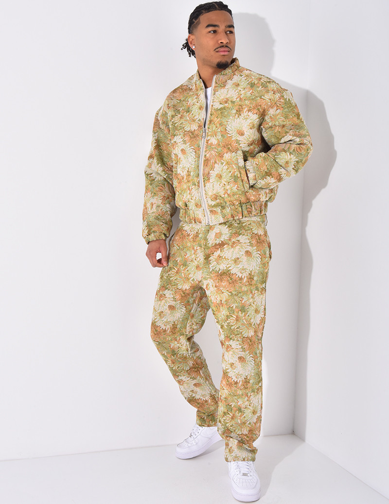 Ensemble à fleurs texturé