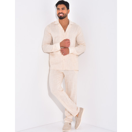 Ensemble pantalon et chemise en lin