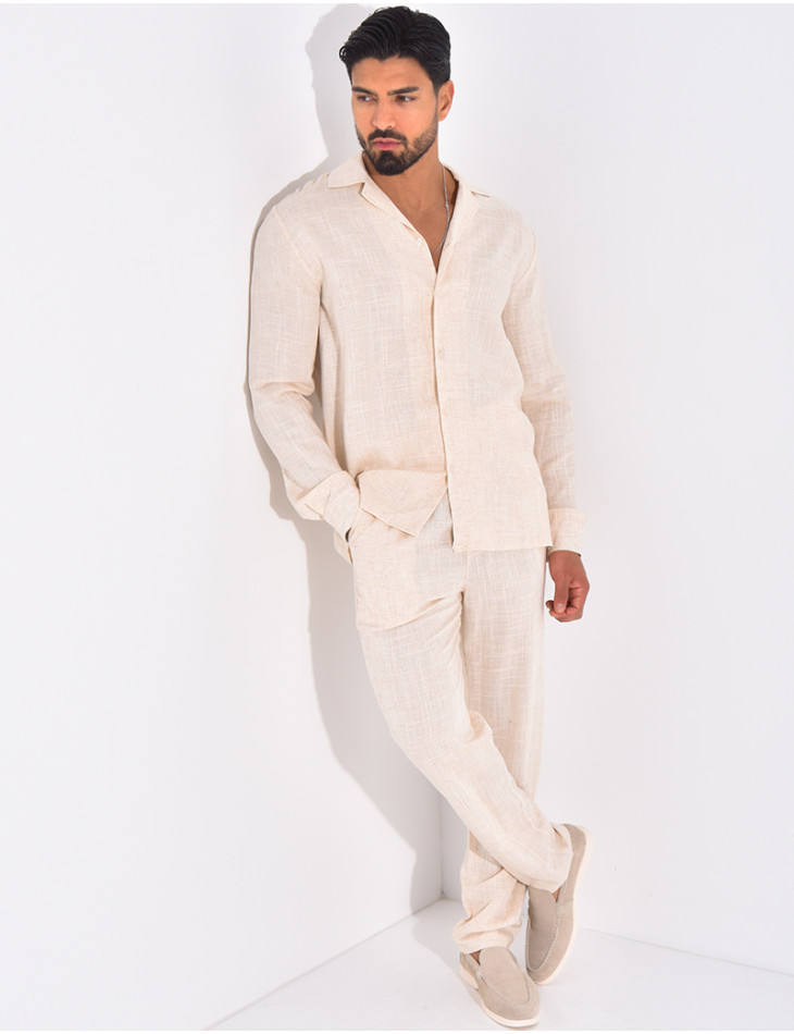 Ensemble pantalon et chemise en lin