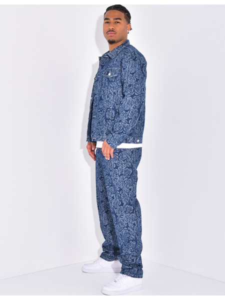 Ensemble pantalon et veste à motifs