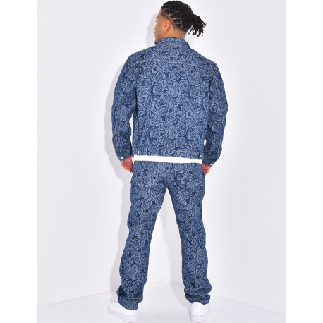 Ensemble pantalon et veste à motifs