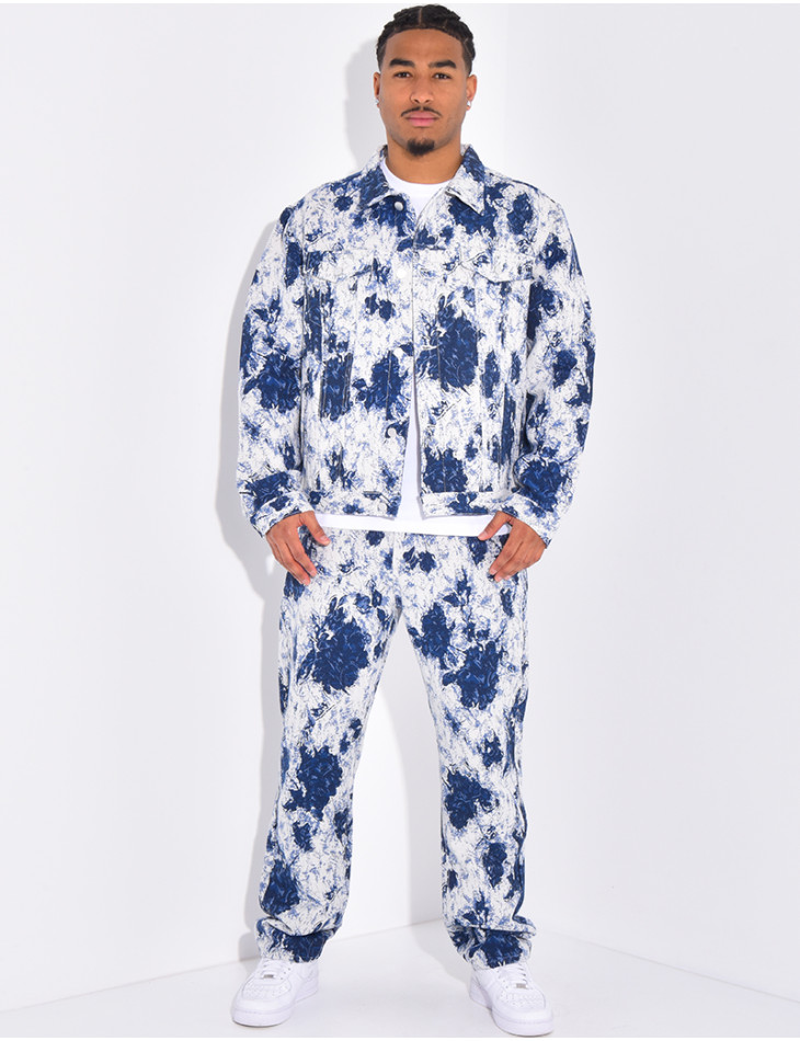 Ensemble pantalon et veste à motifs