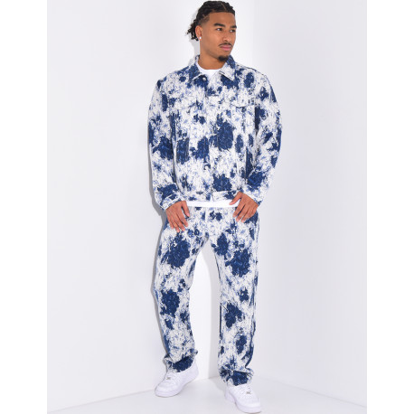 Ensemble pantalon et veste à motifs