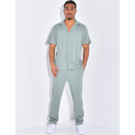Ensemble pantalon et chemise texturé