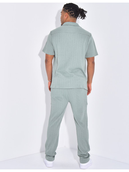 Ensemble pantalon et chemise texturé