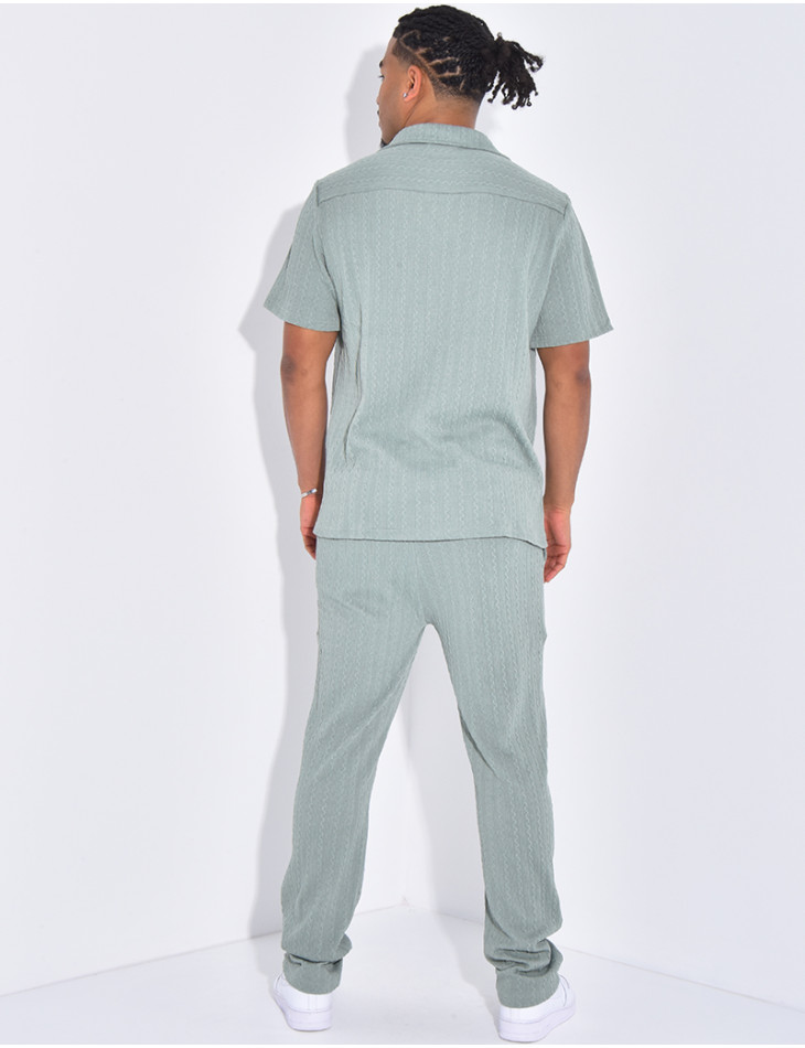 Ensemble pantalon et chemise texturé