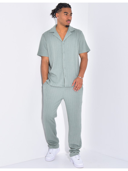 Ensemble pantalon et chemise texturé