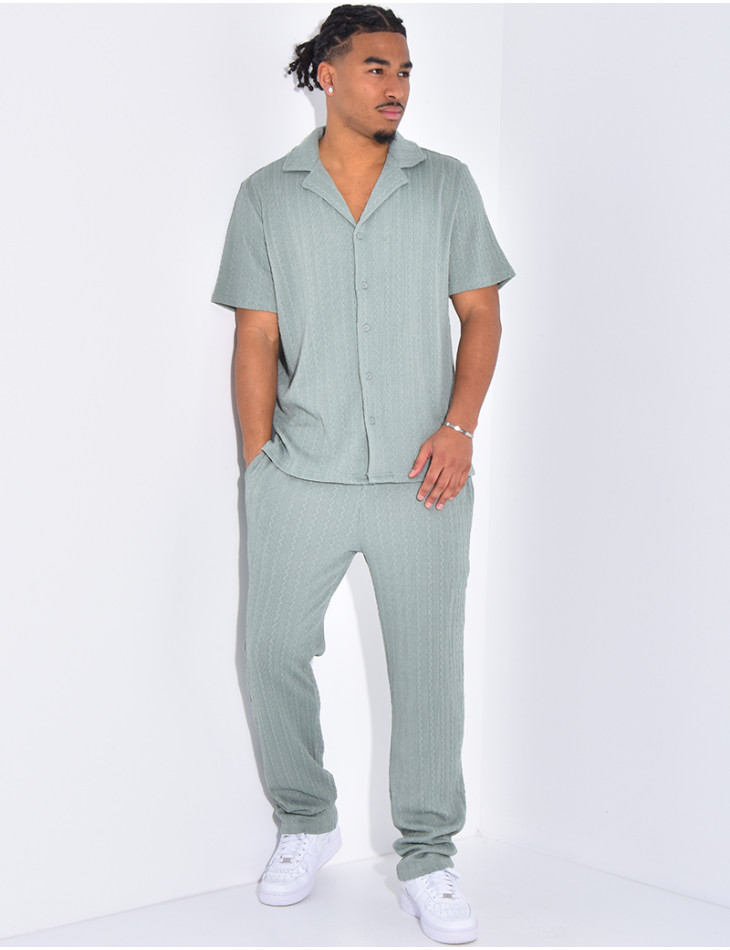 Ensemble pantalon et chemise texturé