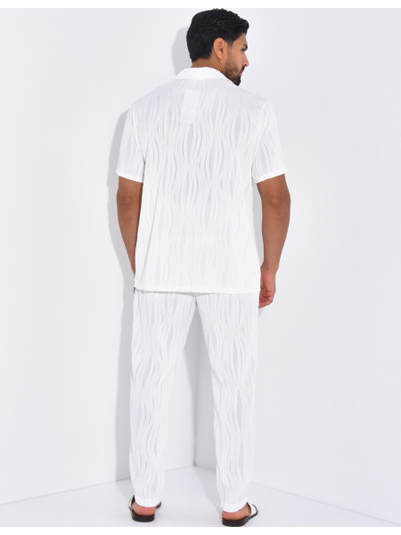 Ensemble pantalon et chemise plissé