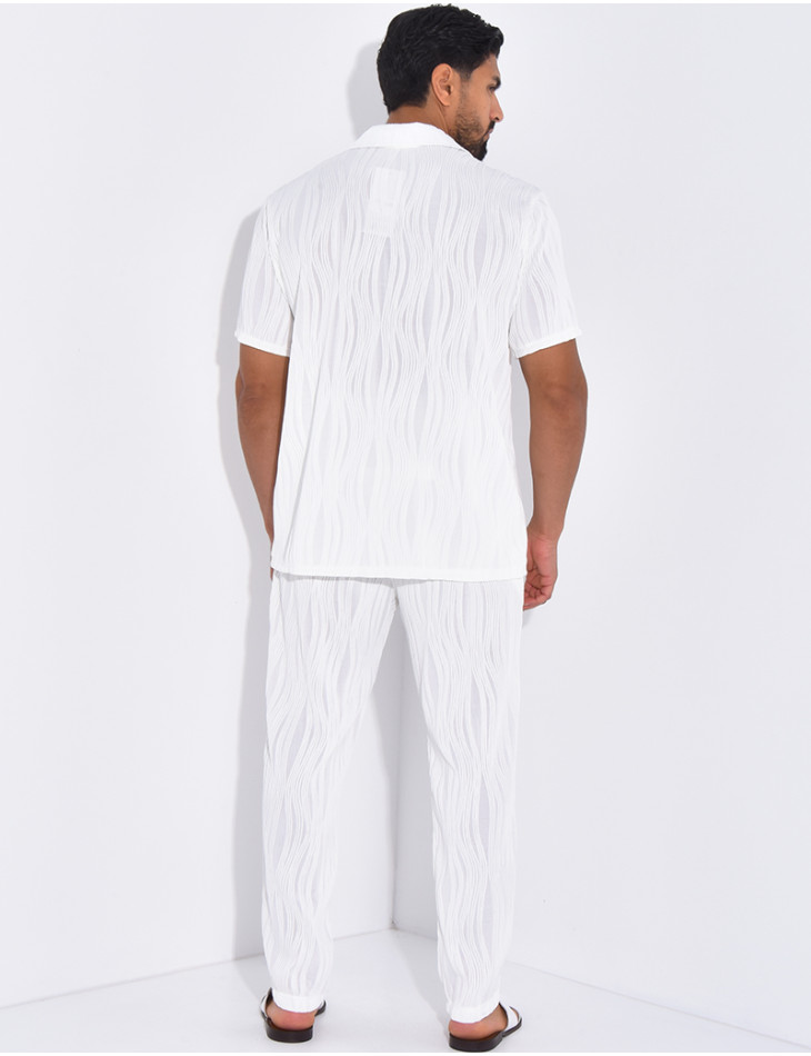 Ensemble pantalon et chemise plissé