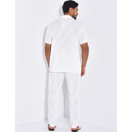 Ensemble pantalon et chemise plissé