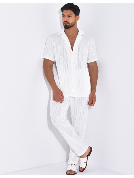 Ensemble pantalon et chemise plissé