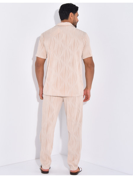 Ensemble pantalon et chemise plissé