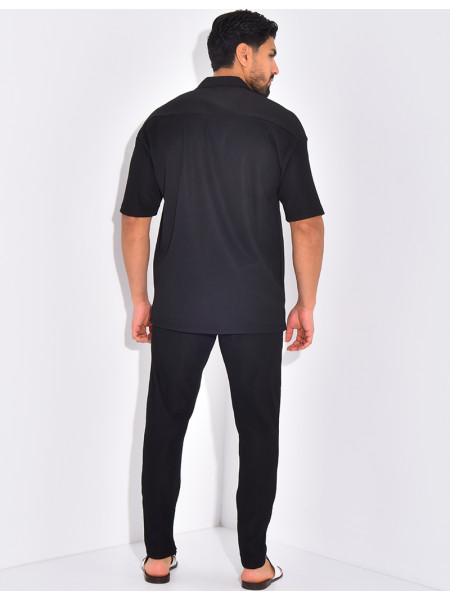 Ensemble pantalon et chemise plissé