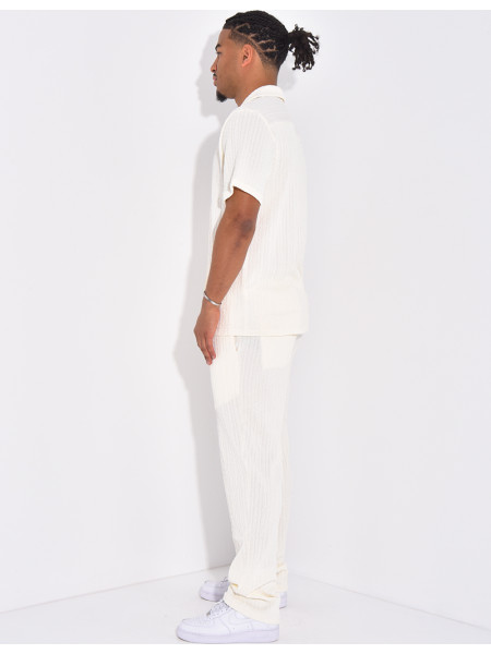 Ensemble pantalon et chemise texturé
