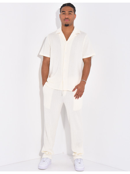Ensemble pantalon et chemise texturé