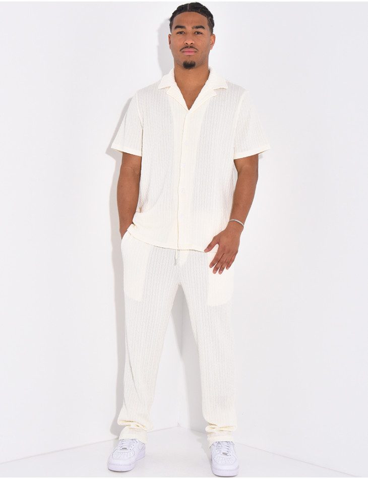 Ensemble pantalon et chemise texturé