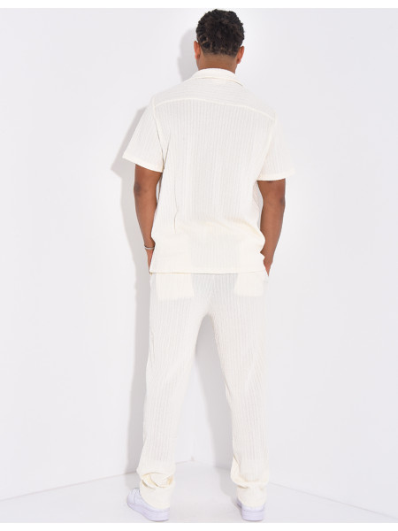 Ensemble pantalon et chemise texturé