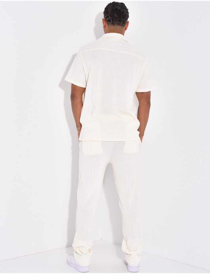 Ensemble pantalon et chemise texturé