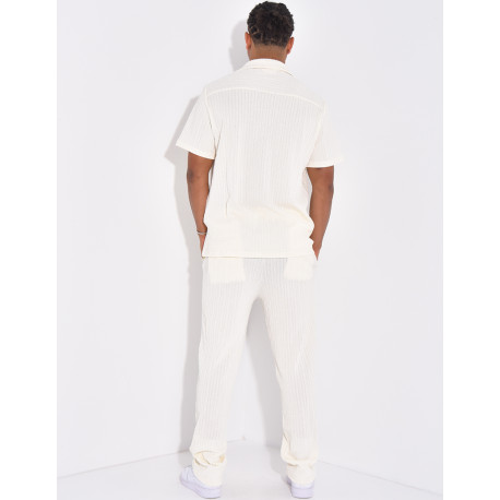 Ensemble pantalon et chemise texturé