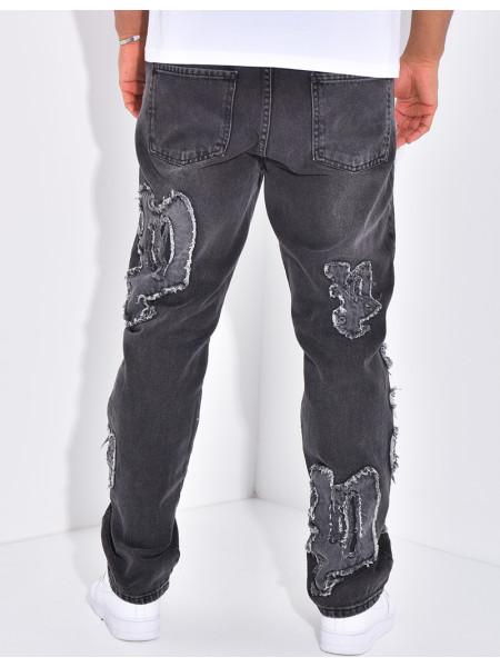 Jeans with destroy writing