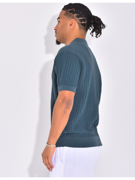 Polo manches courtes côtelé