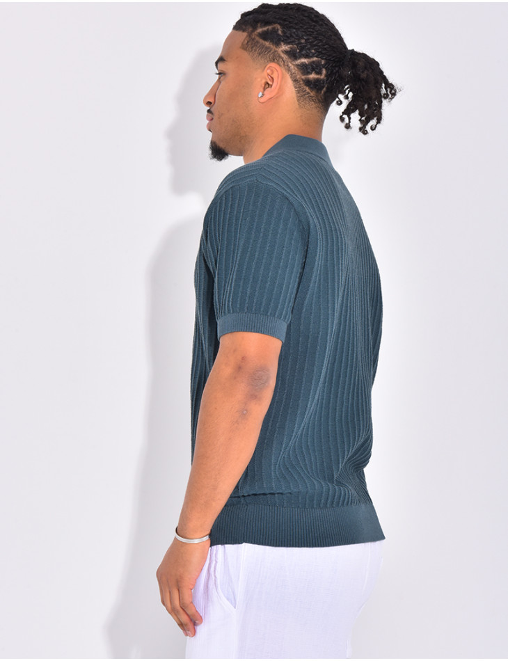 Polo manches courtes côtelé