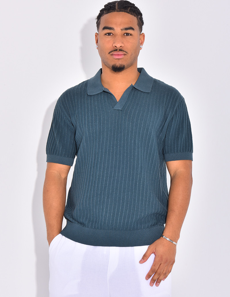 Polo manches courtes côtelé